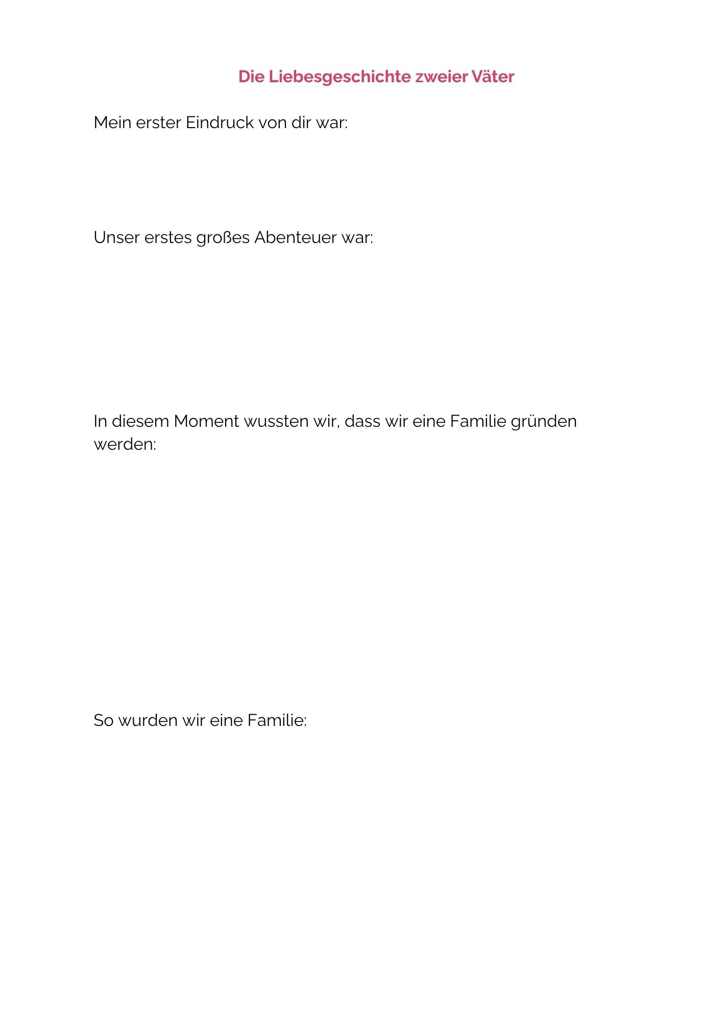 Papa2: Wenn aus zwei Herzen eine Familie werden