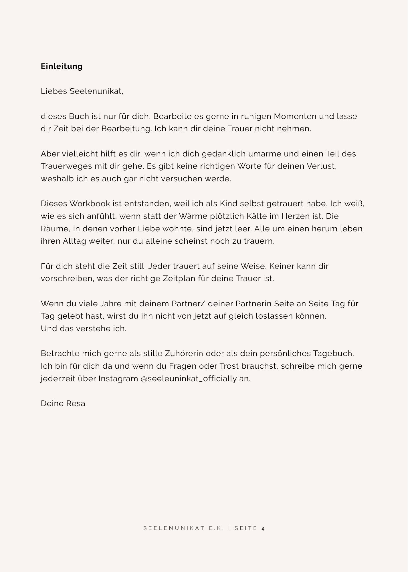 Workbook "Nimm die Trauer an die Hand"-Hilfe bei Trauer und Verlust