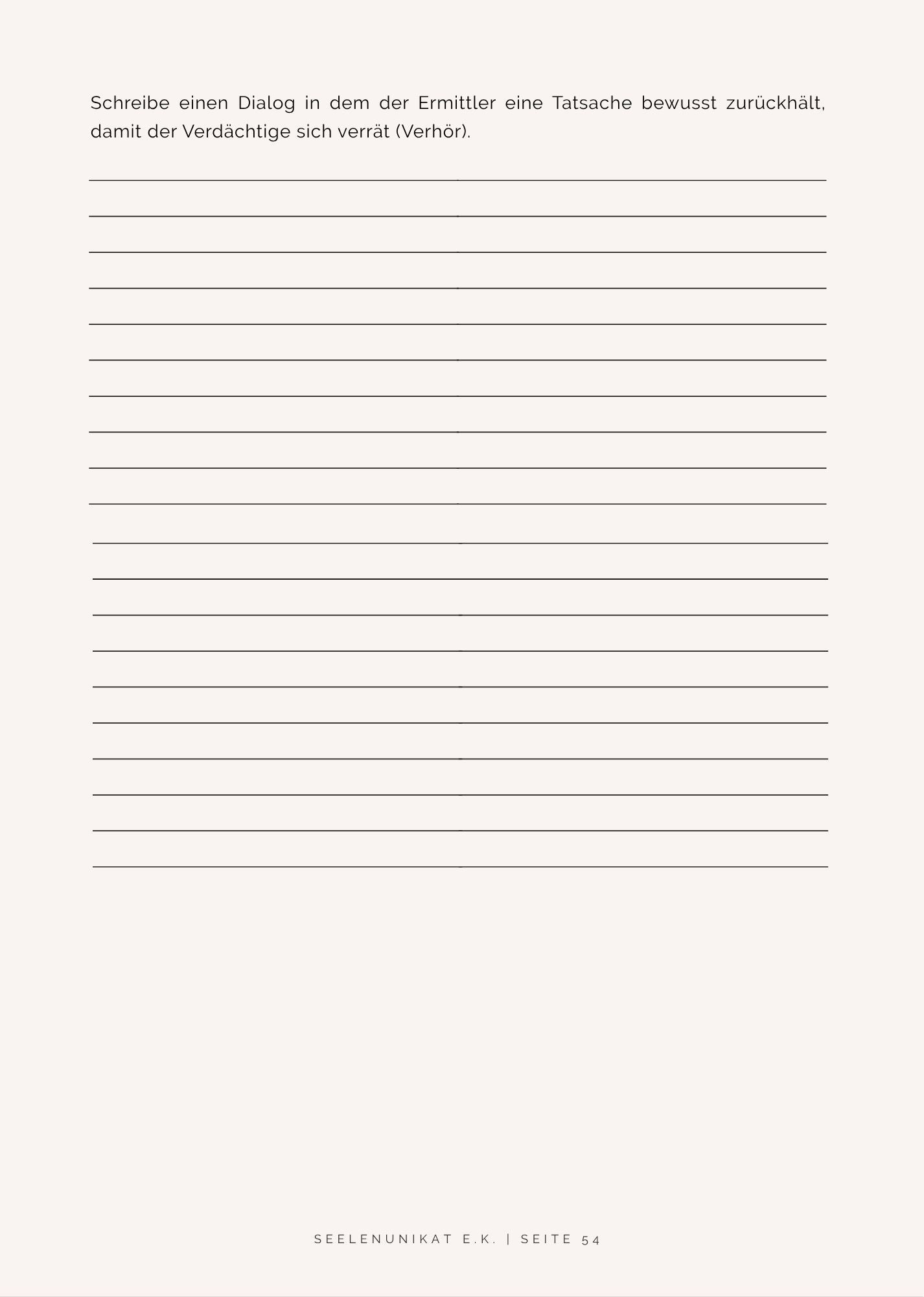 Workbook "Schreiben lernen"-Edition Krimi