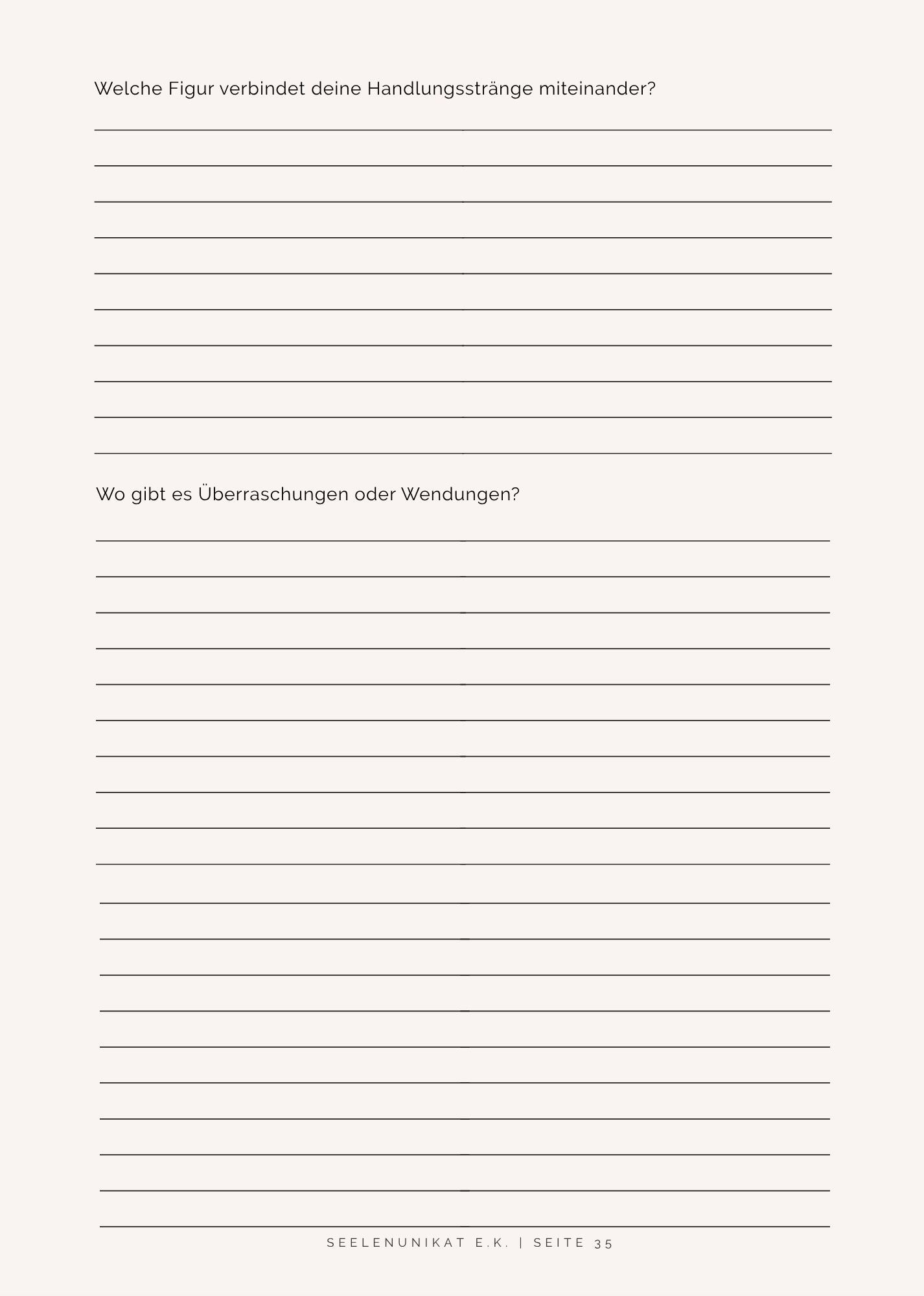 Workbook "Schreiben lernen"-Edition Roman
