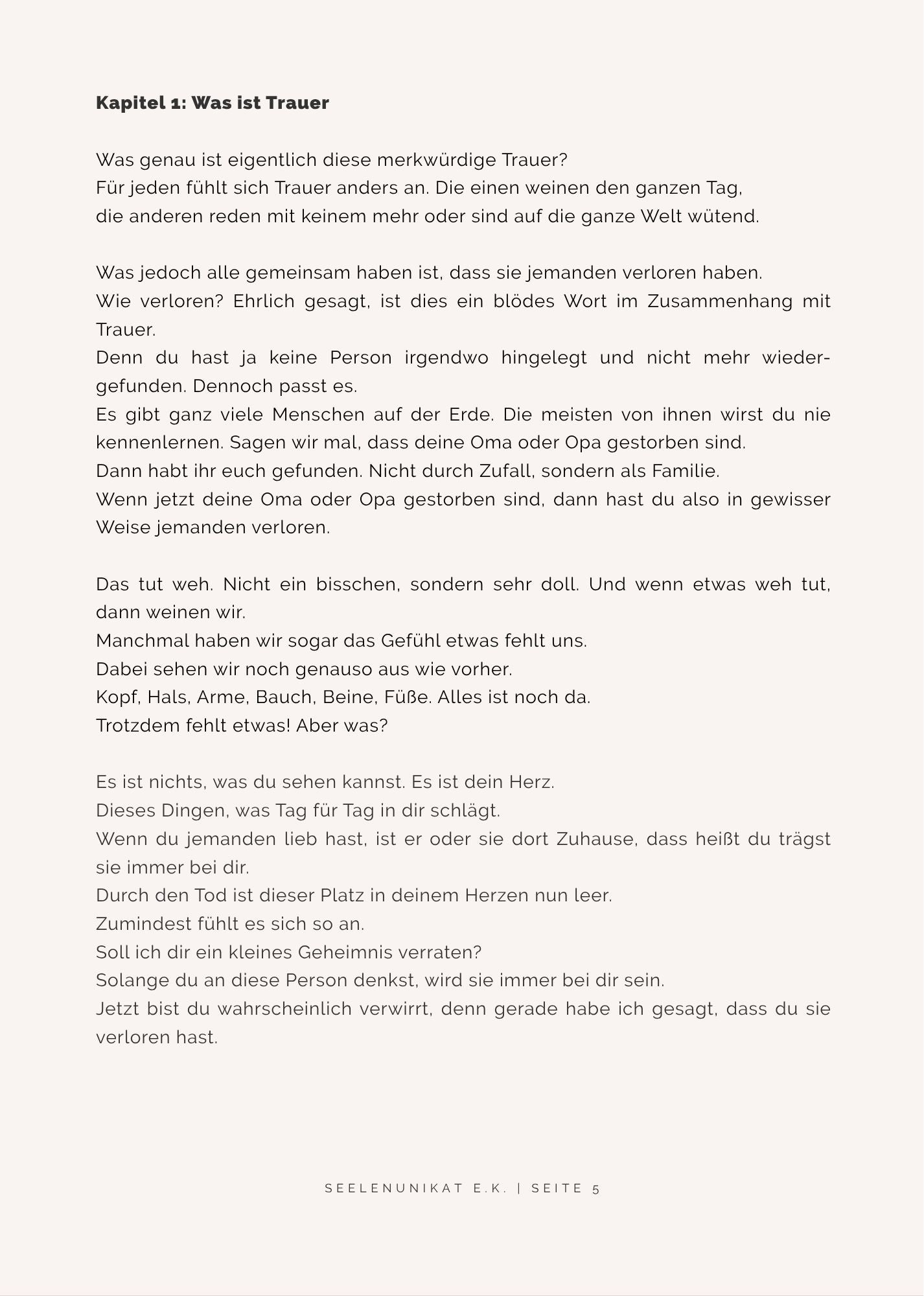 Workbook "Kindgerechte Trauer"-Hilfe bei Trauer und Verlust für Kinder
